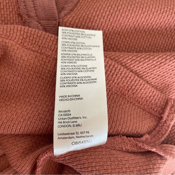 Free People Mikah Notch Neck Long Sleeve Blouse Autumn Orange Size XS Fall Boho - Picture 9 of 12